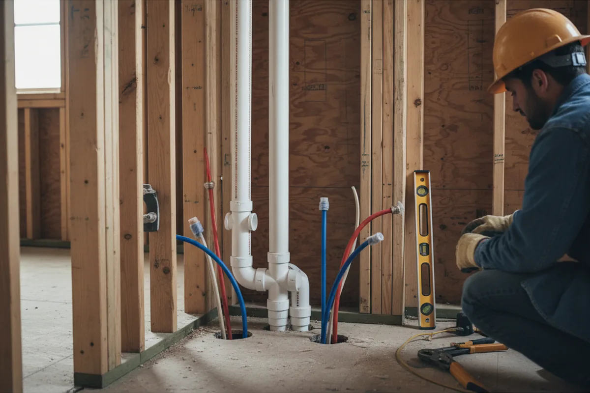 Drain and supply rough-in during Leak Detection in North Las Vegas